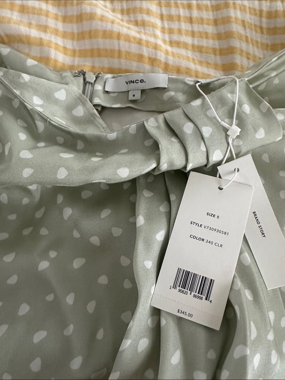 Vince Sage Green Polka Dot Pleated Maxi Skirt - Picture 4 of 4
